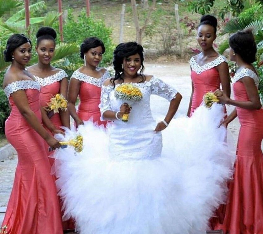 melon bridesmaid dresses