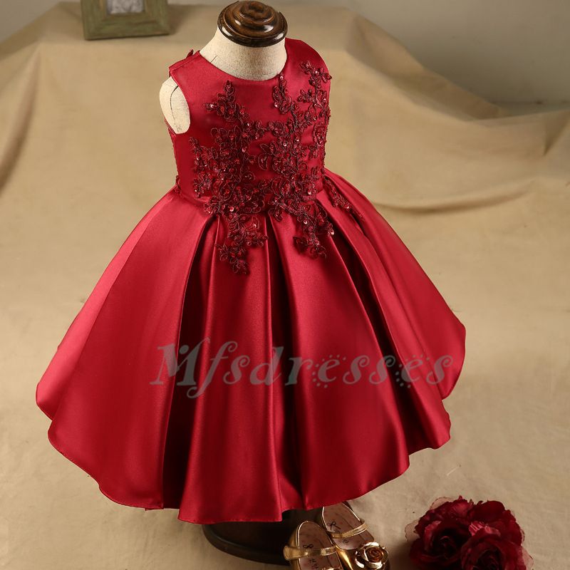 infant burgundy dress
