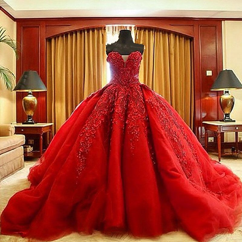 big red ball gown