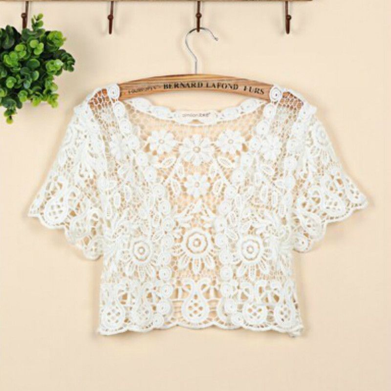 white short sleeve shrug