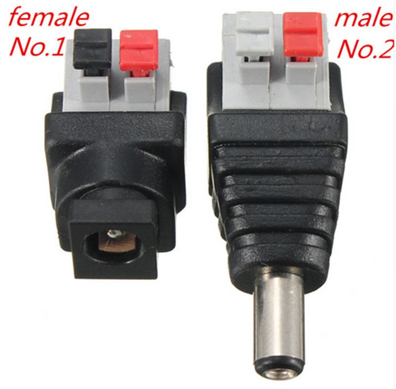 compre led to power 5 5x2 1mm adaptador de conector hembra hembra para luces led presionado conectado sin tornillos dc12v a 10 17 del hello wei