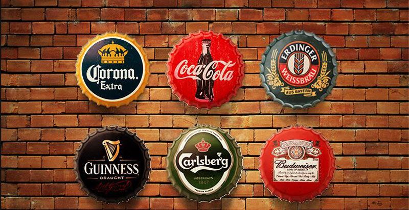 Grosshandel Bierflasche Kappe Dekorative Metallplatte Plakette