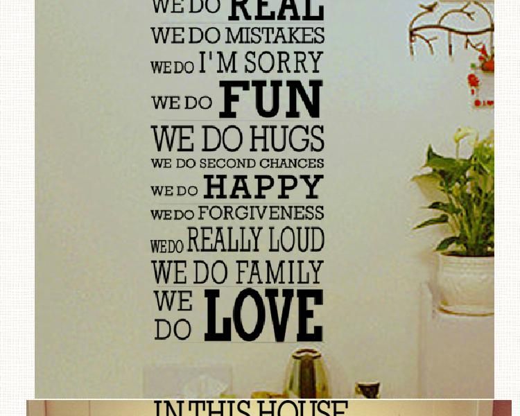 Qf2 Harmony House Rules In This House Quote Wall Decal Decorative