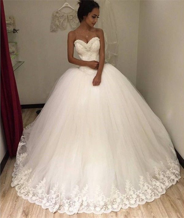 princess style wedding dresses sweetheart neckline