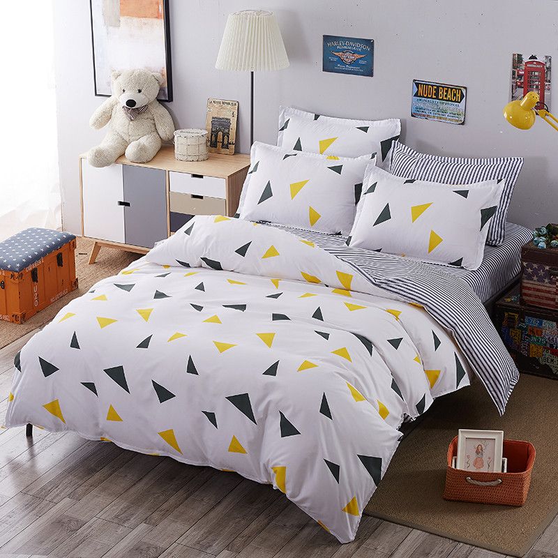 Nordic Style Bedding Set Brief Quilt Cover Blue And White