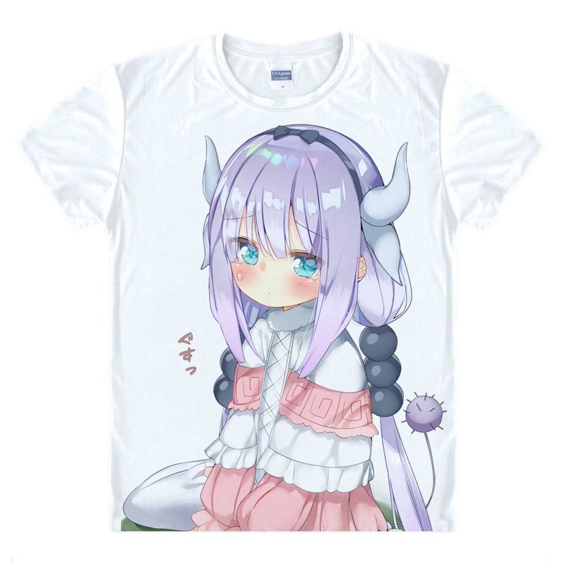Anime Miss Kobayashi/'s Dragon Maid Short Sleeve Unisex Cosplay Casual Shirts TEE