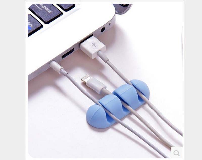 2-Pack Phone Cable Winder Earphone MP3 MP4 Cable Organizer Silicone Holder Clip