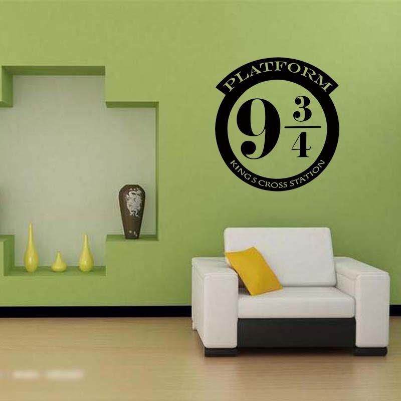 hogar v083 20 x 20 cm Vinilo adhesivo de pared de Harry Potter con plataforma de 9 3/4 para habitación de bebé