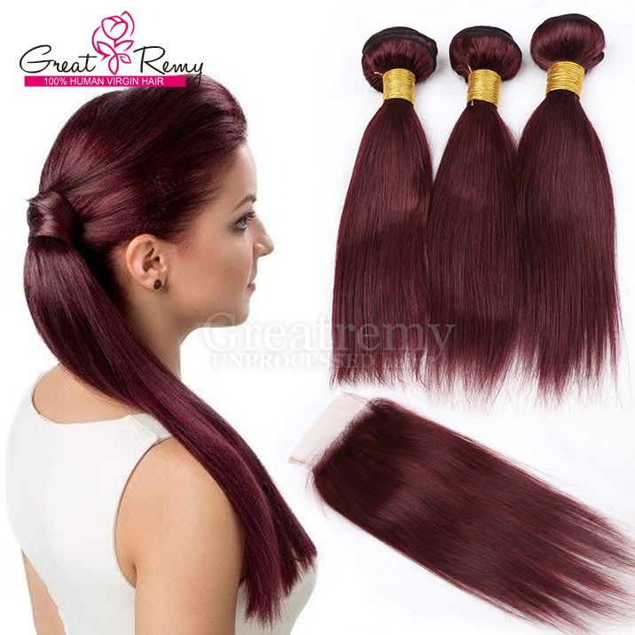 Colored 99j Hair Extensions 100 Brazilian Human Hair Weave Weave