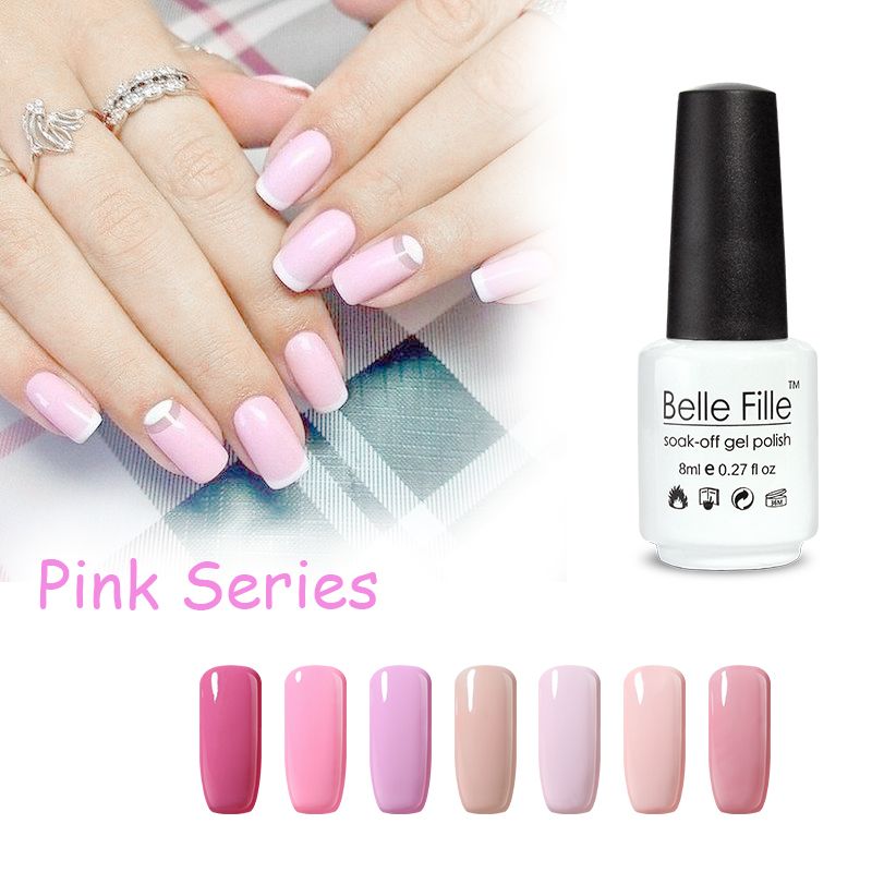Wholesale Uv Nail Gel Polish Belle Fille Angel Pink Gel Nail Polish For French Manicure Soak Off Gel Lacquer Vernis Semi Permanent Nail Design Nailart
