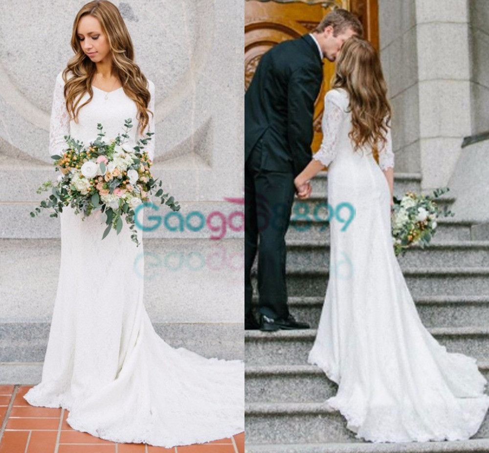 modest sheath wedding dresses