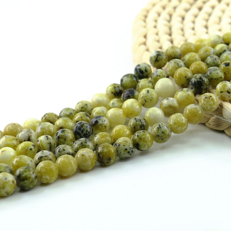 2020 Yellow Howlite Round Semi Precious Gemstone Beads 4/6/8/10mm Full