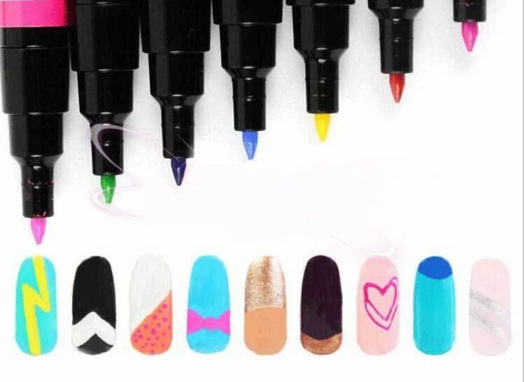 16 cores 3D Nail Art Pen para nail art DIY Design Desenho Pintando Unha Gel  Gel Polonês Marcador Caneta Pregação Ferramentas de Decoração manicure