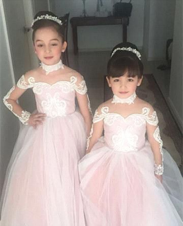 pink princess flower girl dresses