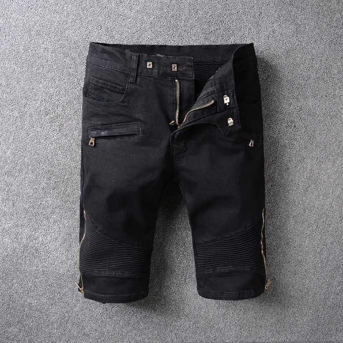 black biker jean shorts