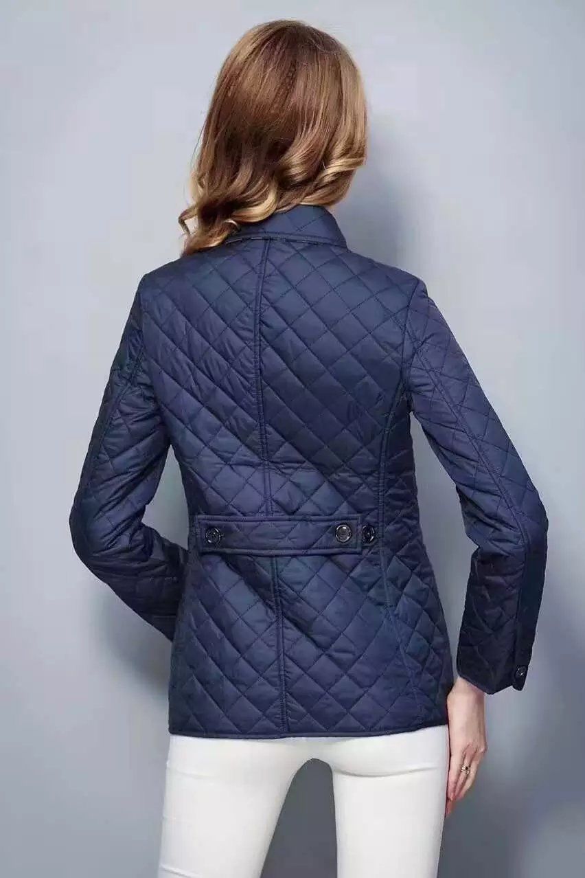 Acheter Hot Classic Femmes Mode Angleterre Court Mince Coton Rembourré Manteau Haute Qualité Marque Designer Veste Pour Les Femmes Taille S Xxl