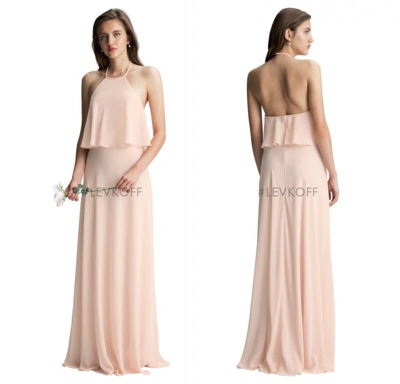 bill levkoff halter bridesmaid dress