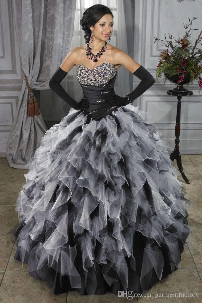 black and white ball dress