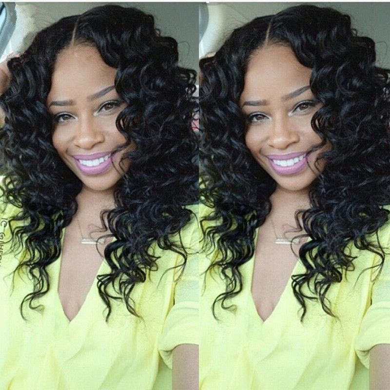 9a New Arrival Brazilian Virgin Remy Human Hair Deep Wave Curly African American Glueless Full Lace Wig Front Lace Wig For Black Women Curly Human