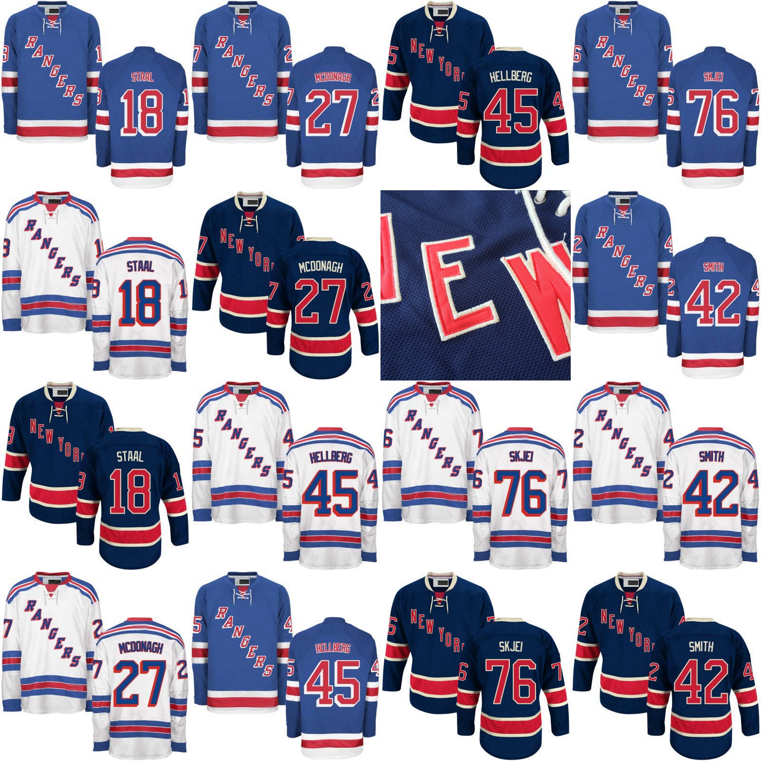 2017 New York Rangers Hockey Jerseys 27 Ryan McDonagh 76 Brady Skjei