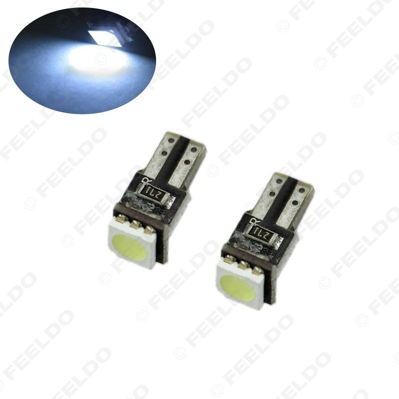 uxcell 2 Pcs DC12V Cambus LED Wedge Car Auto Side Parking Tail Light Bulb White 10W