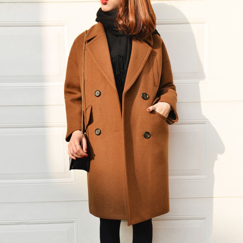 dark camel wool coat