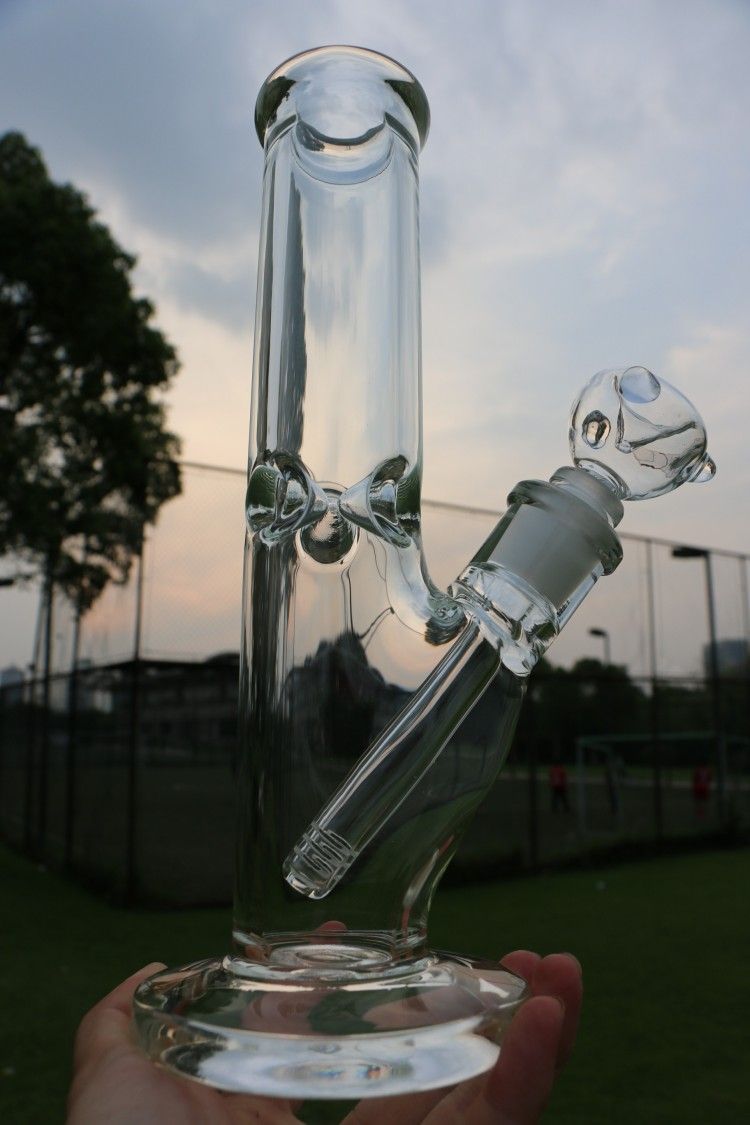 9mm Thick Glass Straight Bong Three Height Optional 12/13.7/18 Inches ...