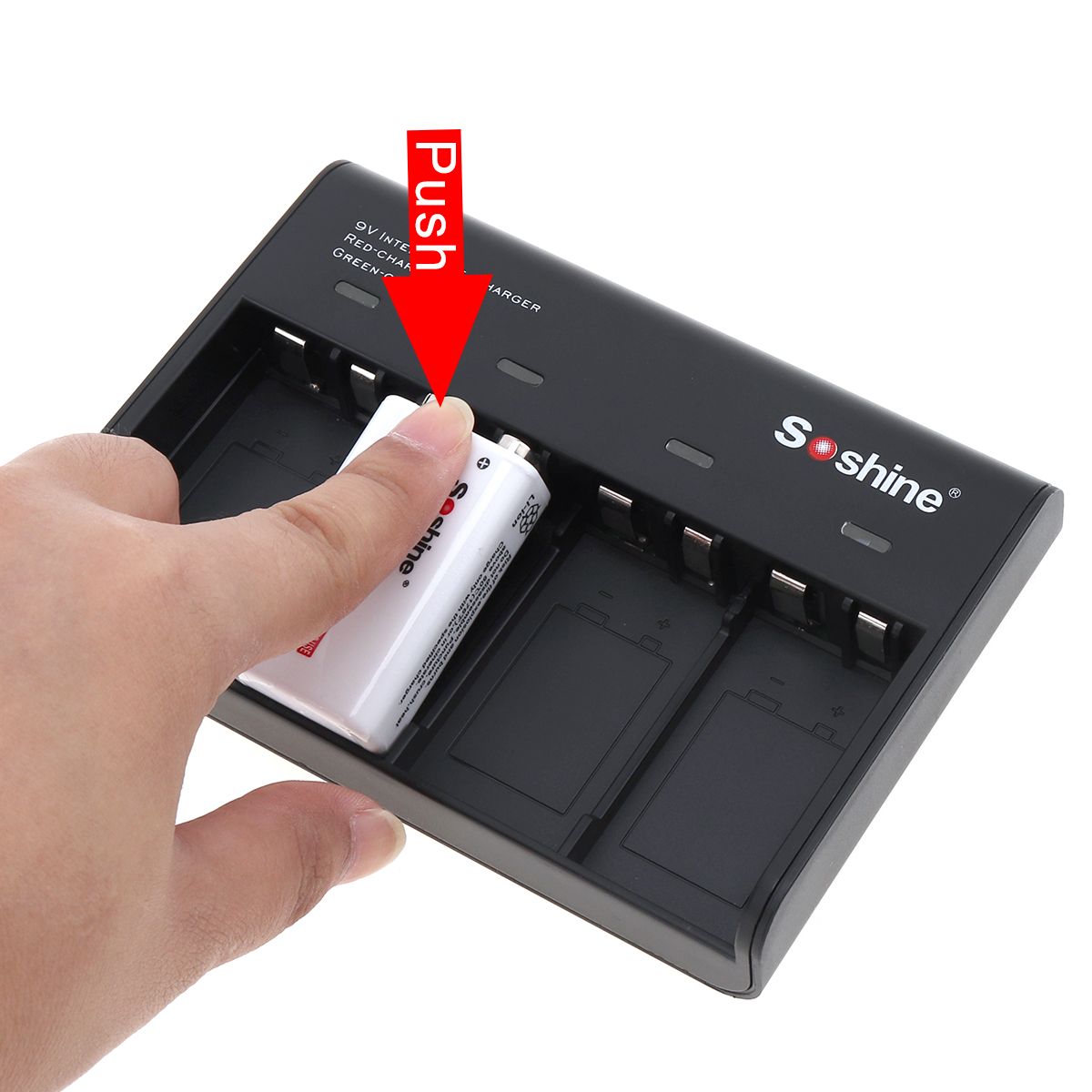 Soshine Charger for 9V Li-ion Ni-MH //LiFePO4 Rechargeable Battery w// Indicator