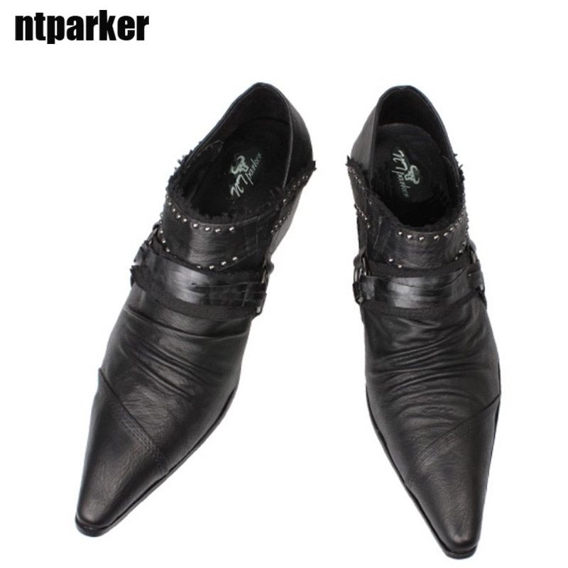 mens black pointed shoes