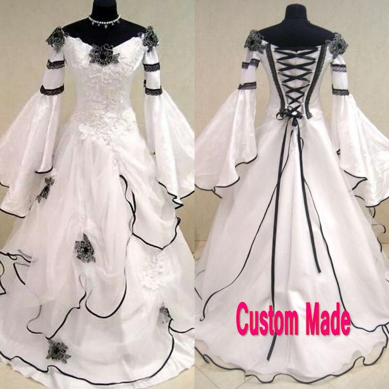 white gothic wedding dresses