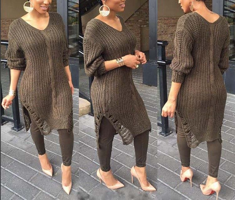 ripped sweater dress