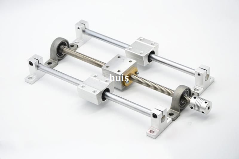 Linear Guides 3D Printer T8 Lead Screw 250 300 350 400 450 500 550 600 650 700 750 800mm KP08 KFL08 nut housing Lead Screw Set with Coupler Durable Parts 