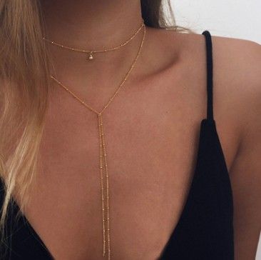 Gold y shaped necklace Clearance