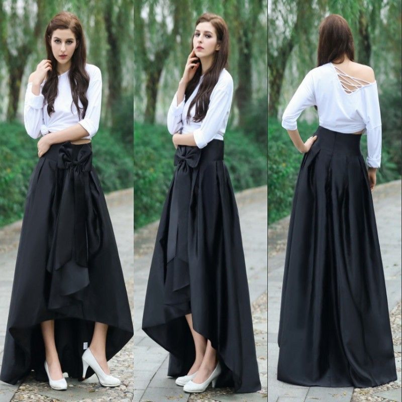 saia de tafetá cintura alta