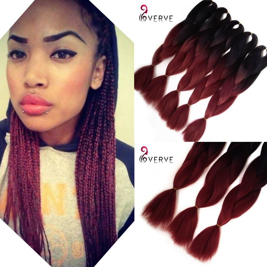 Verves Wholesale Amaze Burgundy Ombre African Box Hair Braiding