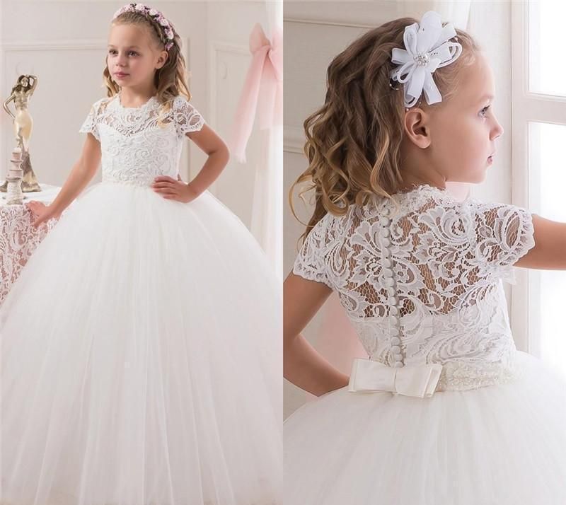 girls white ball gown