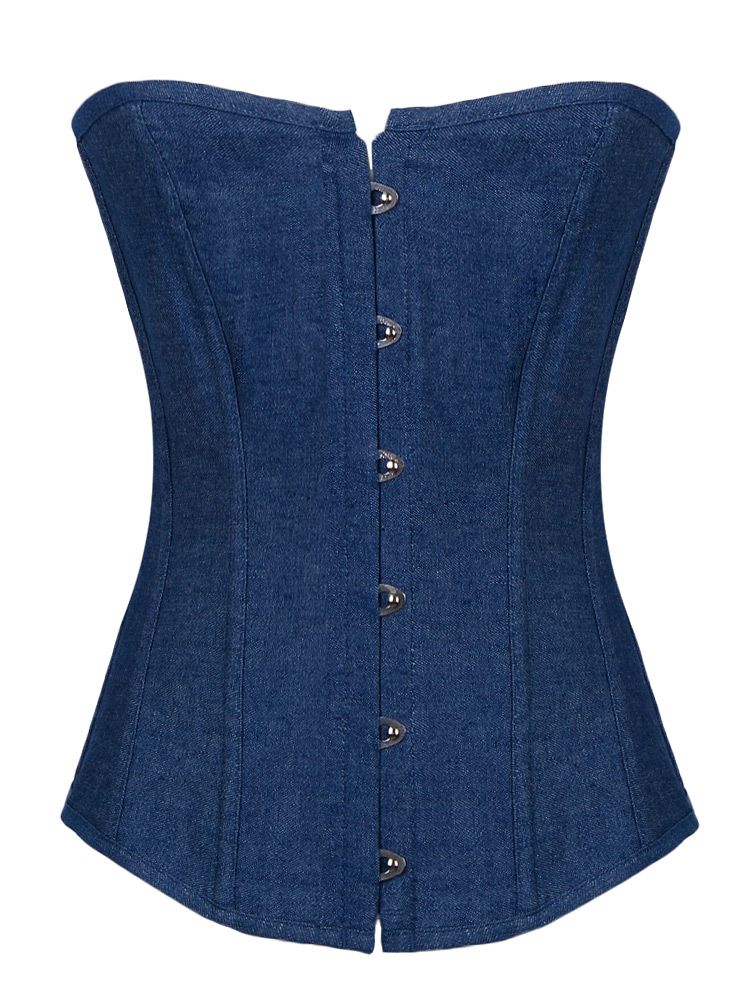 plus size denim bustier