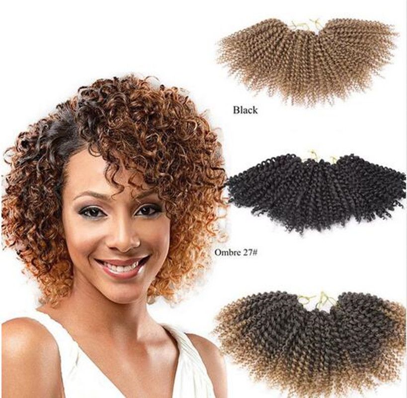 2019 Silver Ombre Kanekalon Kinky Curly Twist Marley Braids Hair