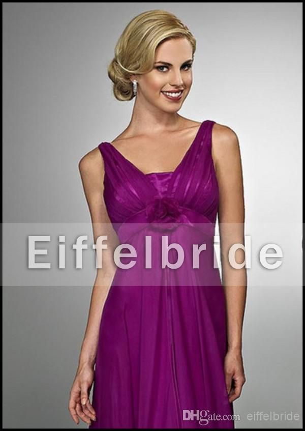 2016 Elegant Maternity Bridesmaid Dress Patterns V Neckline Empire