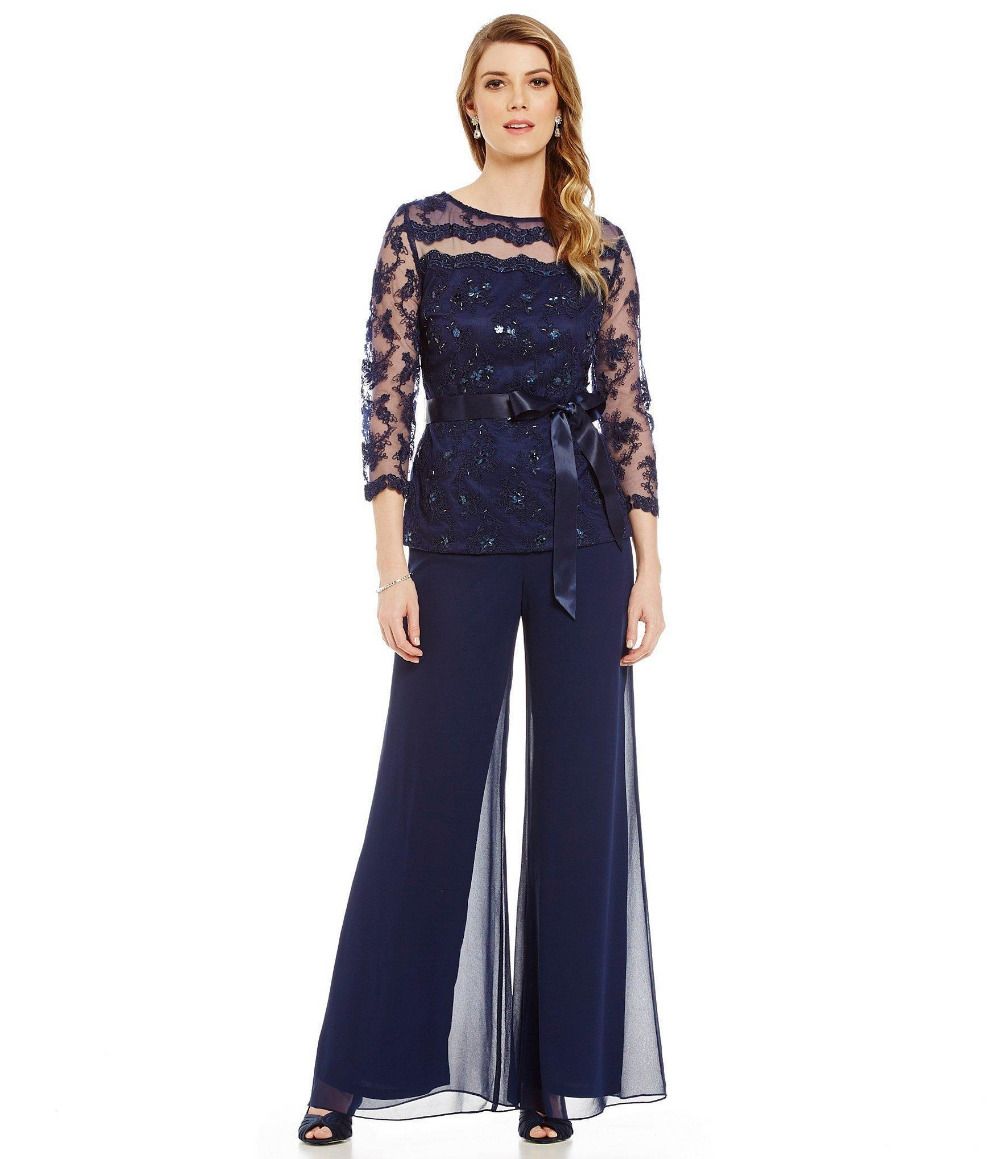 navy blue formal pant suit