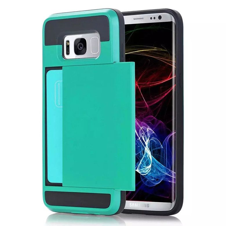 Dual Layer Armor Phone Case With Slide Card Case For Iphone 6 7 8plus X