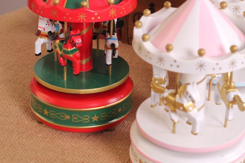 Rosa Carillon da giostra Vintage Wocume Carosello Regalo Natale Compleanno Decorazioni Regalo di Compleanno 
