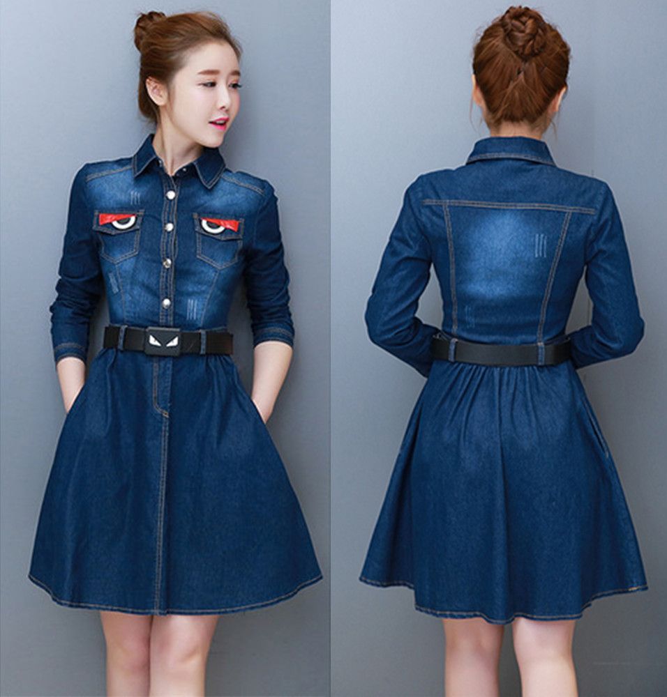 long denim dresses and skirts