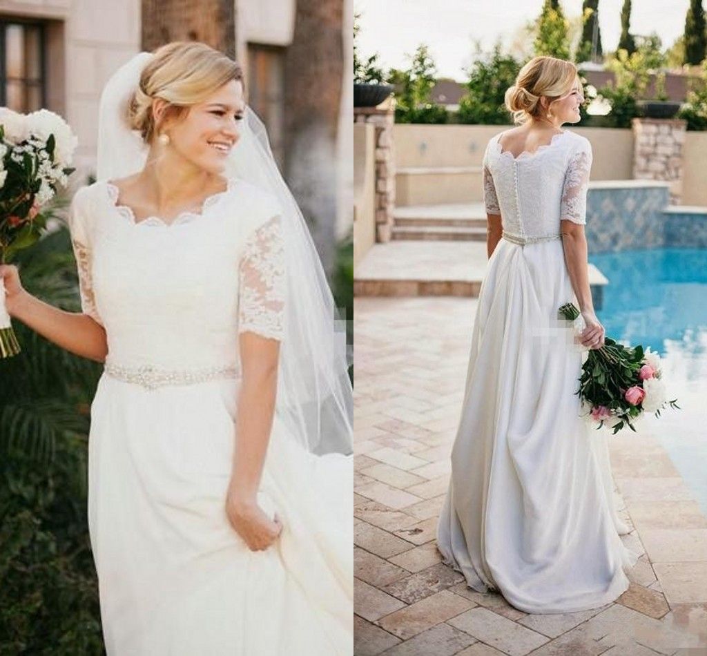 casual wedding dresses with sleeves