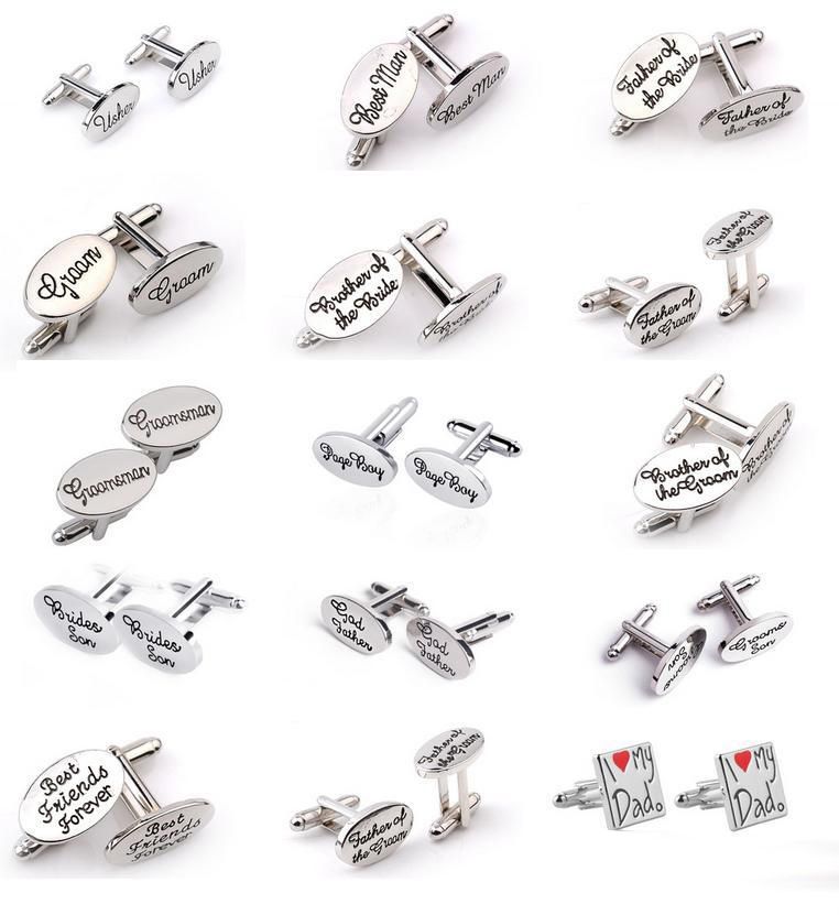 Shiny Silver Oval Mens Wedding Cufflinks Cuff Links Best Man Groom Usher Gift