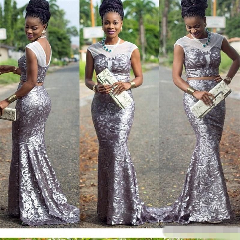 silver african dress