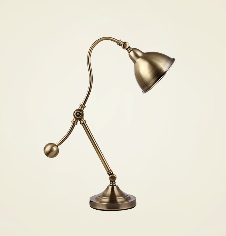 2019 Bronze Brush Desk Lamps Bedroom Bedside Lamp Study Office Desk Light Bedside Reading Lamp Reading Light Industrial Table Lamps From