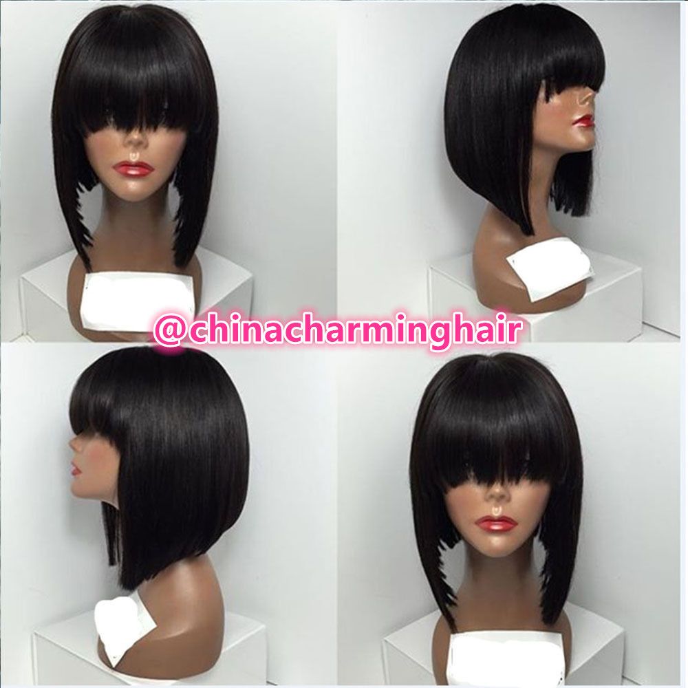 bob style wigs with bangs