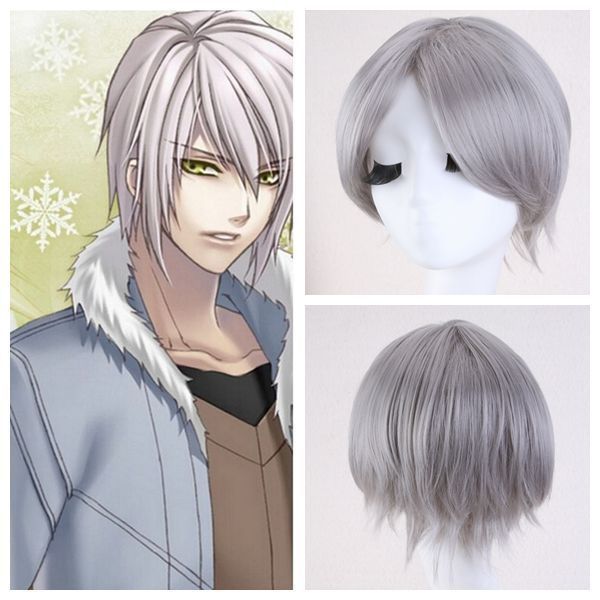 ePacket free shipping Anime Men Women Short Curly Wavy Hair Fancy Gray Mix Wig Cosplay Costumes Wigs ePacket free shipping Anime Men Women Short Curly Wavy Hair Fancy Gray Mix Wig Cosplay Costumes Wigs