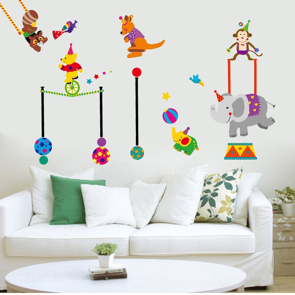 702 Y Real Animals Circus Wall Stickers Cartoon Home Decor Dty Art